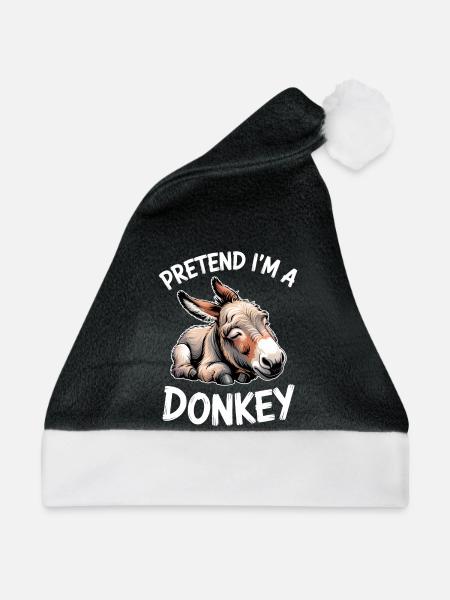 Esel Sprüche Esel Lustiges Esel Geschenk - Weihnachtsmütze - Schwarz/Weiß - Vorne