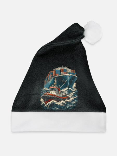 Schleppschiffe Schlepper - Weihnachtsmütze - Schwarz/Weiß