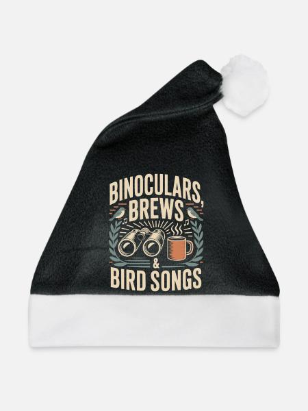 Binokulare, Bräu & Vogellieder - Weihnachtsmütze - Schwarz/Weiß