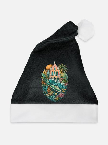 Curacao - Weihnachtsmütze - Schwarz/Weiß - Vorne