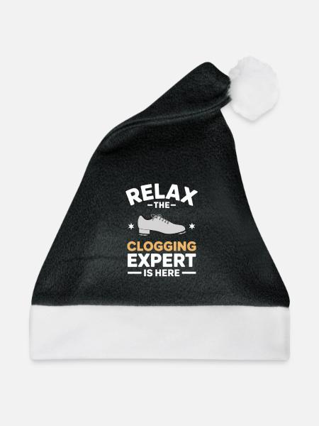 Clogging Experte Clogger Stepptanz Geschenk - Weihnachtsmütze - Schwarz/Weiß - Vorne