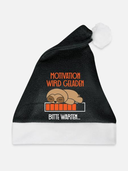 Motivation wird geladen Faultier - Weihnachtsmütze - Schwarz/Weiß