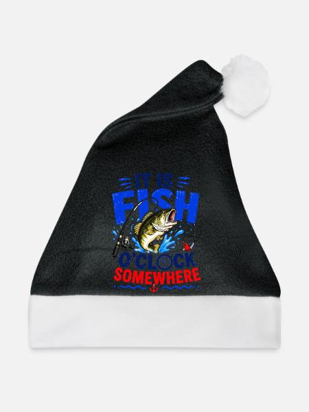Angelhumor Fischerfisch Retro-Geschenk - Weihnachtsmütze - Schwarz/Weiß