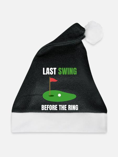 Letzter Schwung-Golf-Bräutigam - Weihnachtsmütze - Schwarz/Weiß