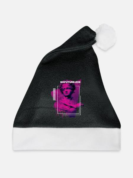 No Future Glitch Techno – Rave Outfit Festival - Weihnachtsmütze - Schwarz/Weiß
