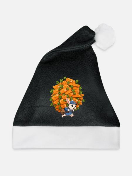 Briefumschläge-Bunny im Postwald - Weihnachtsmütze - Schwarz/Weiß