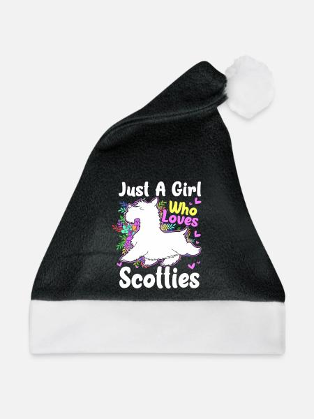 Scottish Terrier - Weihnachtsmütze - Schwarz/Weiß