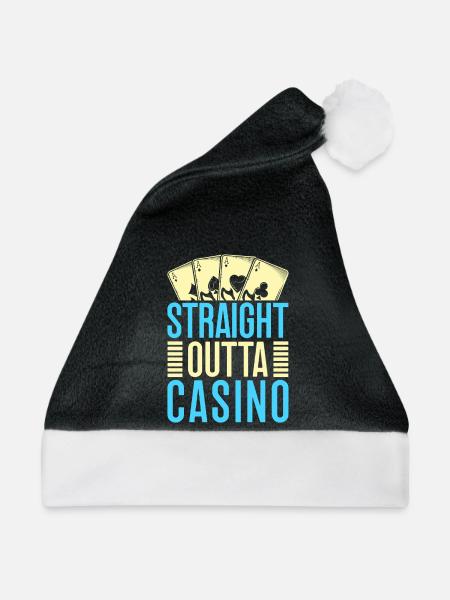 Gambling Fan Straight Outta Casino - Weihnachtsmütze - Schwarz/Weiß