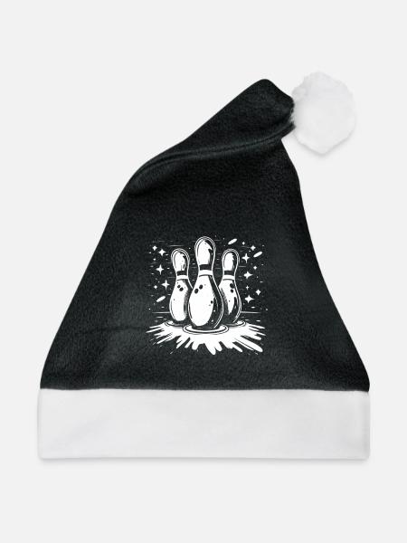 Bowling Pins - Weihnachtsmütze - Schwarz/Weiß - Vorne