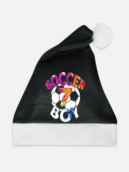 7 JAHRE FUßBALLER NUMMER 7 FUßBALL 7. GEBURTSTAG - Weihnachtsmütze - Schwarz/Weiß - Vorne