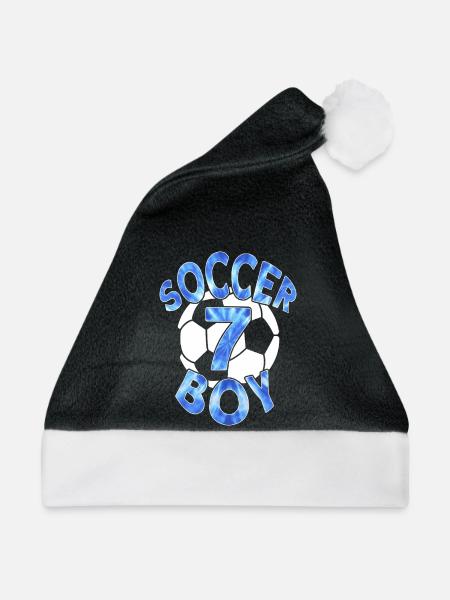 7 JAHRE FUßBALLER NUMMER 7 FUßBALL 7. GEBURTSTAG - Weihnachtsmütze - Schwarz/Weiß - Vorne