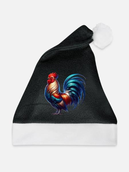 Hahn - Weihnachtsmütze - Schwarz/Weiß
