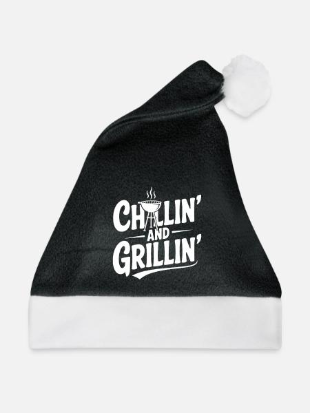 Chillen und grillen - Weihnachtsmütze - Schwarz/Weiß
