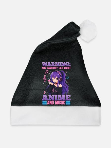 Anime and Music Chibi - Weihnachtsmütze - Schwarz/Weiß