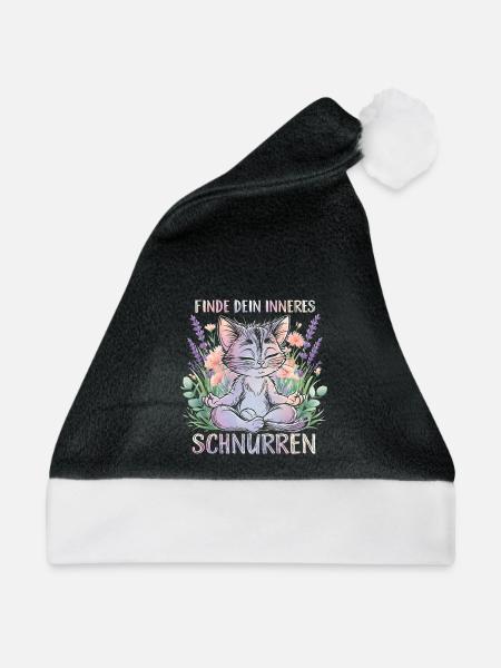 Yoga Katze Inneres Schnurren Namaste - Weihnachtsmütze - Schwarz/Weiß