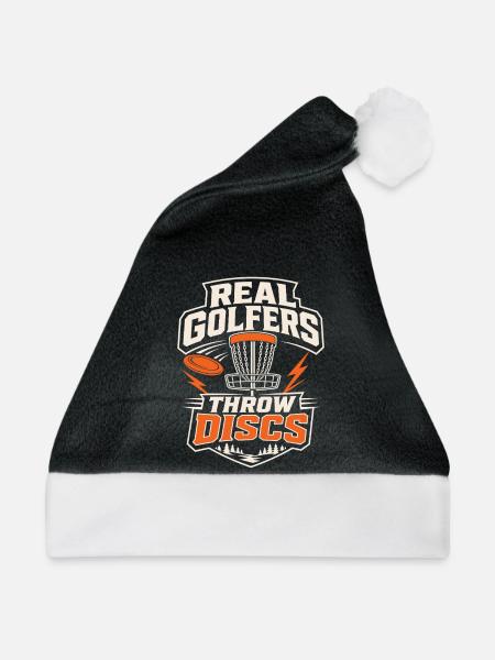 Echte Golfer werfen Disc-Golf-Zitat - Weihnachtsmütze - Schwarz/Weiß