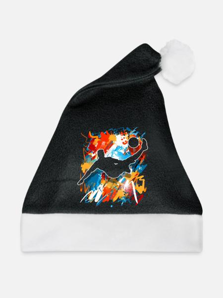 Fußball - Weihnachtsmütze - Schwarz/Weiß - Vorne