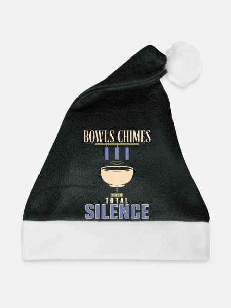 Klangbad Klangheilung Klangschale Geschenk - Weihnachtsmütze - Schwarz/Weiß