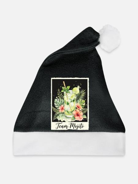 JGA Mojito Cocktail Barkeeper - Weihnachtsmütze - Schwarz/Weiß