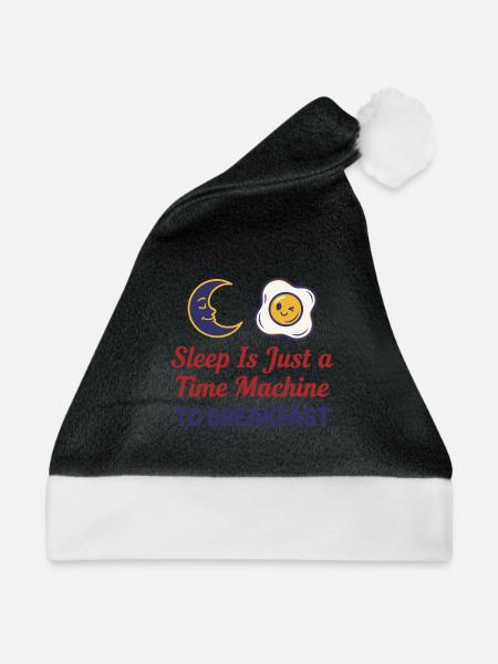 Frühstücksschlaf ist nur eine Zeitmaschine - Weihnachtsmütze - Schwarz/Weiß