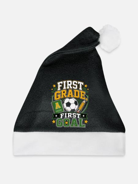 Einschulung Fußball - Weihnachtsmütze - Schwarz/Weiß