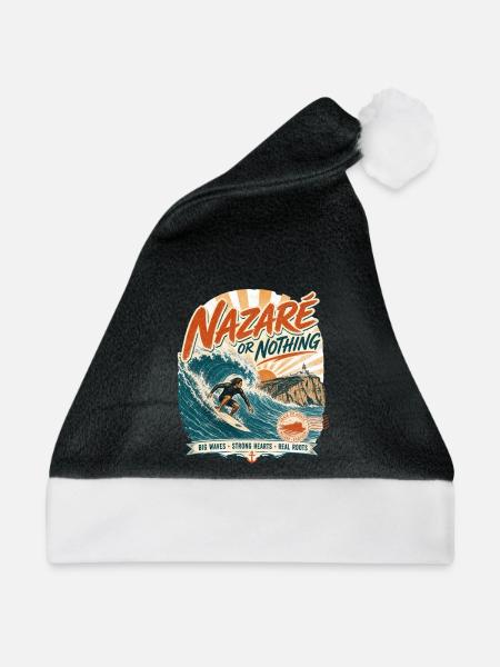 Nazaré Surfen - Weihnachtsmütze - Schwarz/Weiß