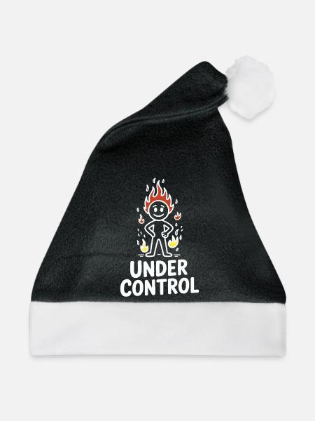 Feuer-Zahl unter Kontrolle - Weihnachtsmütze - Schwarz/Weiß