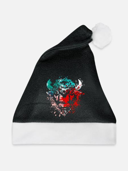 Bison Splash Art - Weihnachtsmütze - Schwarz/Weiß