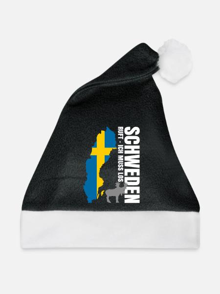 Schweden Auswandern - Weihnachtsmütze - Schwarz/Weiß - Vorne