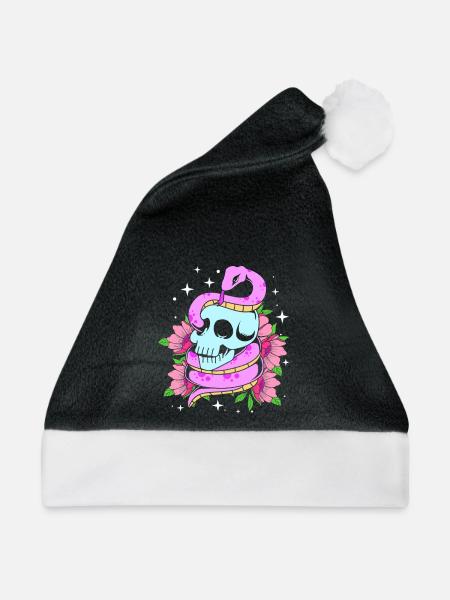 Pastell Gothic - Weihnachtsmütze - Schwarz/Weiß - Vorne