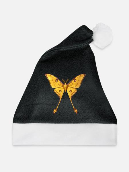 Comet Moth Argema Mittrei Anime-Stil - Weihnachtsmütze - Schwarz/Weiß