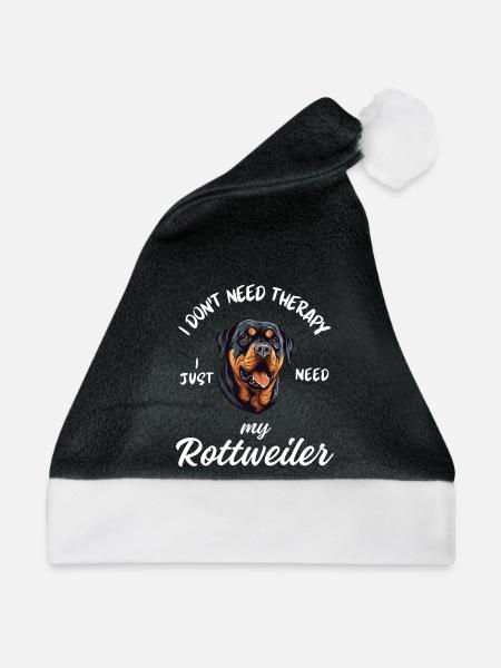 Rottweiler-Therapiehund - Weihnachtsmütze - Schwarz/Weiß
