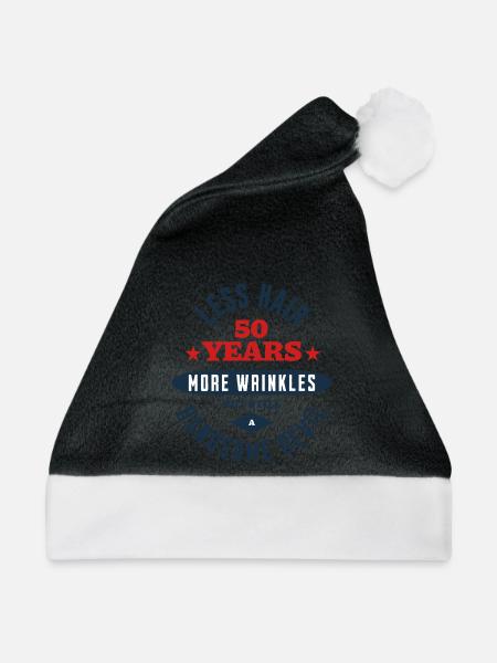 50. Geburtstags-Teufel - Weihnachtsmütze - Schwarz/Weiß
