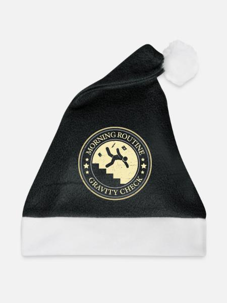 Morgenroutine-Schwerkraft-Check - Weihnachtsmütze - Schwarz/Weiß