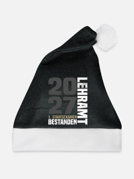 1. Staatsexamen Lehramt 2027 - Weihnachtsmütze - Schwarz/Weiß - Vorne