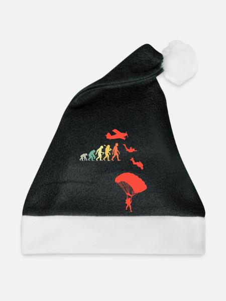 Fallschirmspringer Evolution Absprung Fallschirm - Weihnachtsmütze - Schwarz/Weiß
