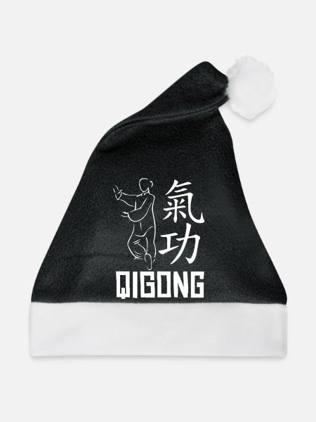 Qigong Qi Gong Tai Chi Chigong - Weihnachtsmütze - Schwarz/Weiß - Vorne