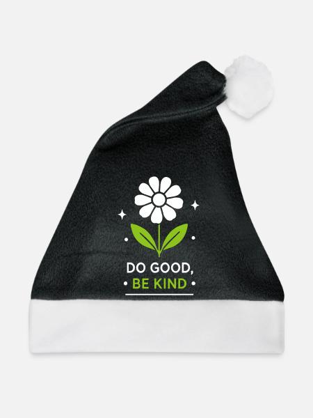 Do Good Be Kind Blumenlogo - Weihnachtsmütze - Schwarz/Weiß