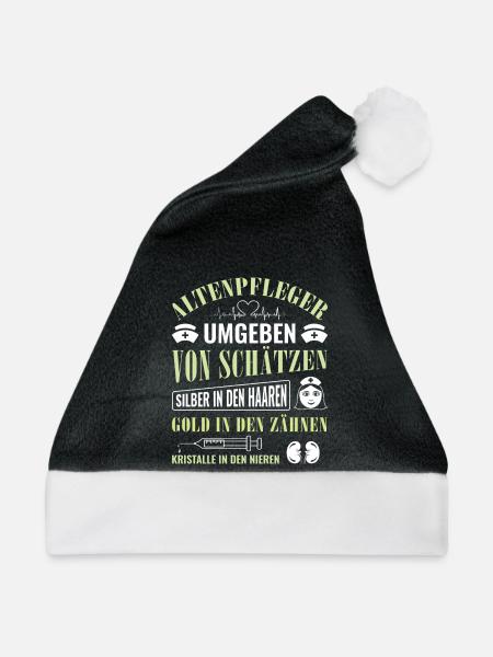 Altenpfleger Geschenk Altenpflege Pflegefachkraft - Weihnachtsmütze - Schwarz/Weiß