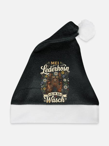 Meine Lederhosen sind in der Wäsche - Weihnachtsmütze - Schwarz/Weiß - Vorne