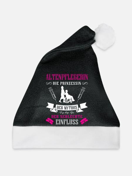 Altenpfleger Geschenk Altenpflege Pflegefachkraft - Weihnachtsmütze - Schwarz/Weiß