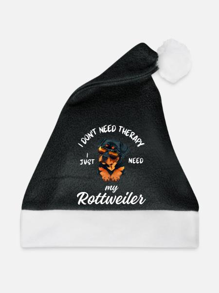 Coole Rottweiler-Sonnenbrillen - Weihnachtsmütze - Schwarz/Weiß
