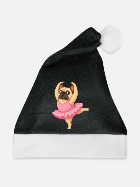 Bulldoggen-Balletttanz - Weihnachtsmütze - Schwarz/Weiß
