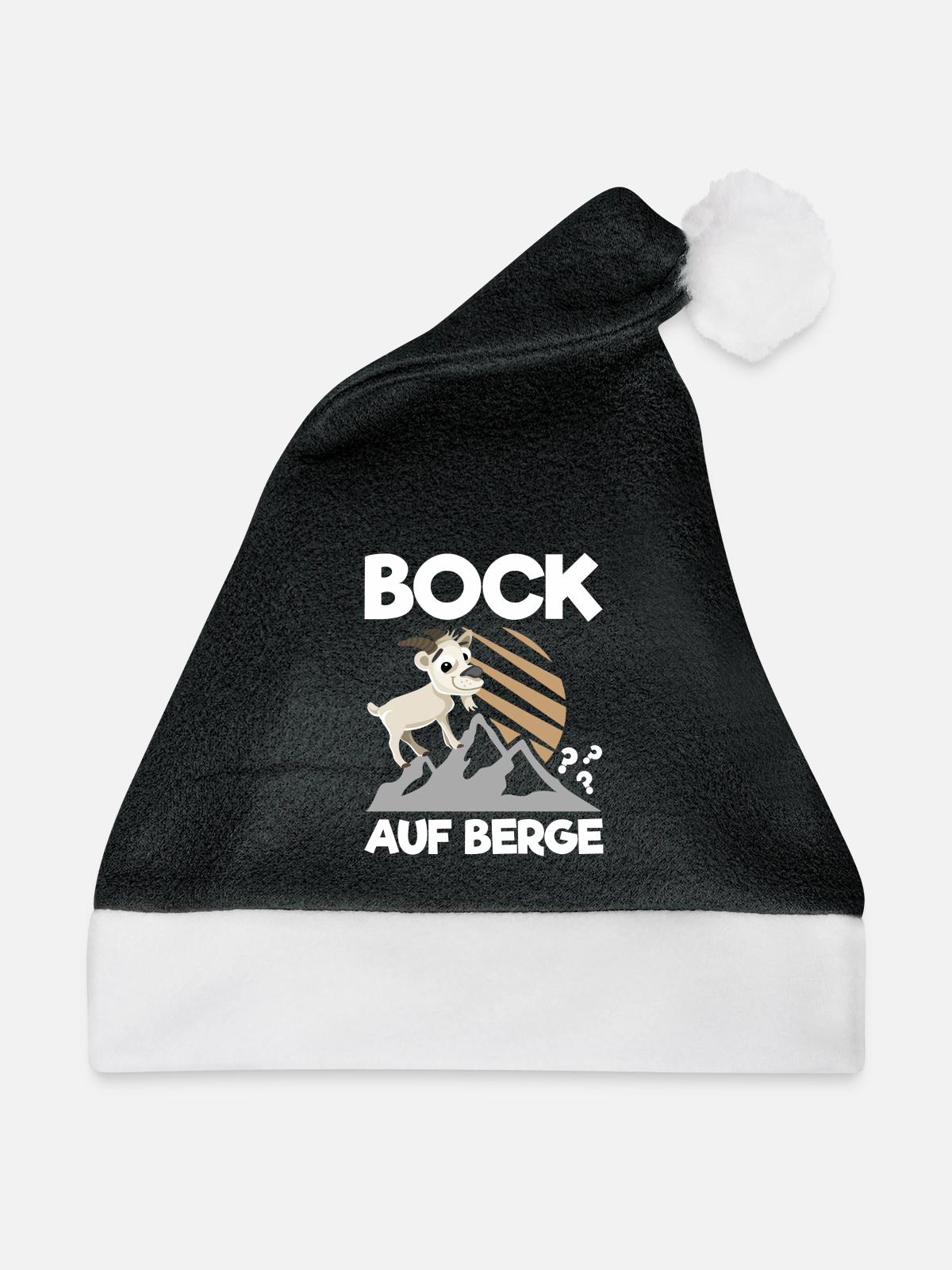 Bock auf Berge? - Weihnachtsmütze - Schwarz/Weiß - Vorne
