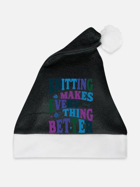 Knitting makes everything better - Weihnachtsmütze - Schwarz/Weiß