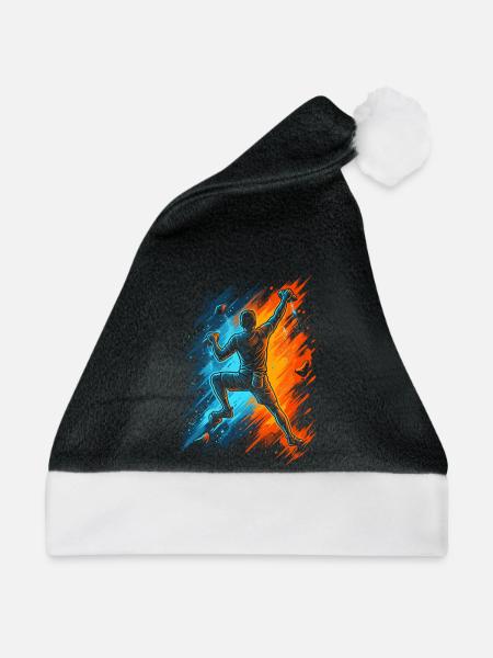Klettern Berge Kletterer Bouldern Kinder Männer - Weihnachtsmütze - Schwarz/Weiß - Vorne