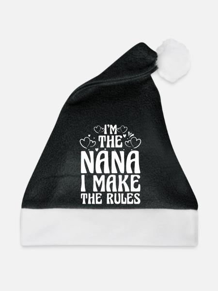 Im The Grandma I Make The Rules Nana Grandkids Hou - Weihnachtsmütze - Schwarz/Weiß - Vorne