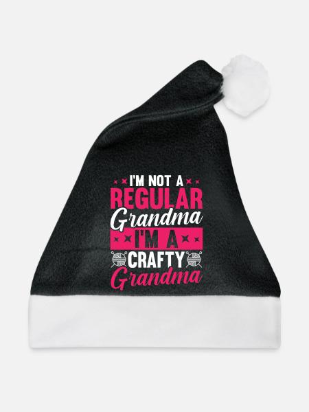 Im A Crafty Grandma  Want Nana Grandmother - Weihnachtsmütze - Schwarz/Weiß - Vorne