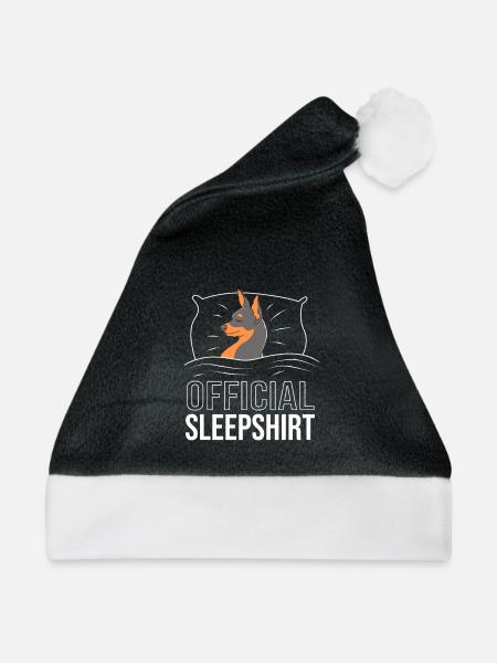 Zwergpinscher - Weihnachtsmütze - Schwarz/Weiß - Vorne