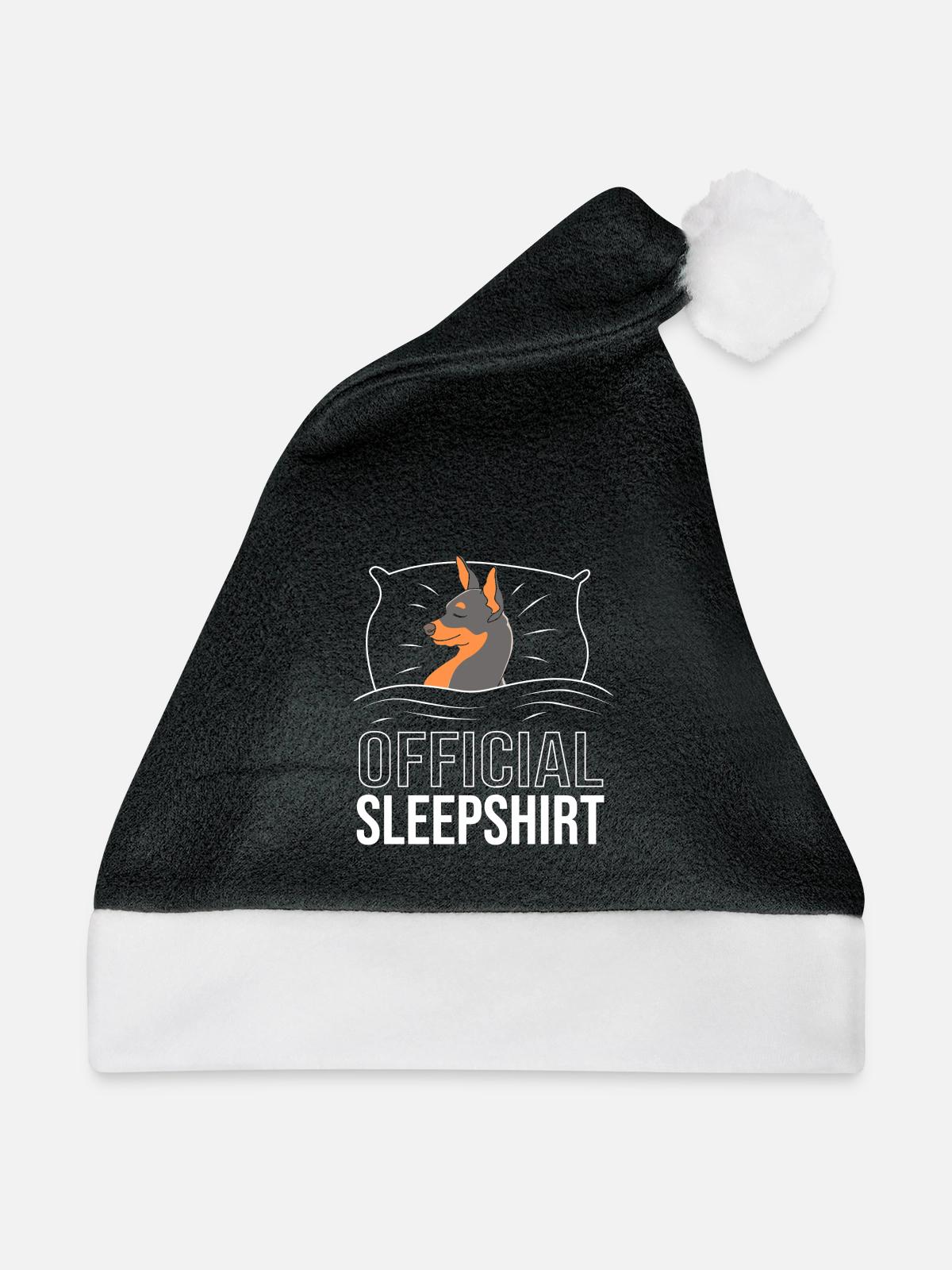 Zwergpinscher - Weihnachtsmütze - Schwarz/Weiß - Vorne